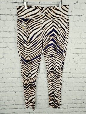 MAJESTIC | Zubaz NFL Minnesota Vikings football zebra stripe stretch leggings